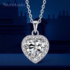 1CT Heart Cut Moissanite Necklace for Women 18K Gold 925 Sterling Silver with GRA Certificate Simple Daily Wear Jewelry Gift