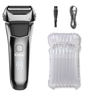 Kemei | Máy Cạo Râu Điện Kemei 8512 Dành Cho Nam Sạc Được Dùng Được Khi Khô Và Ướt 3 Lưỡi Dao Kèm Bộ Tỉa Râu Sạc Nhanh Máy Cạo Mặt
