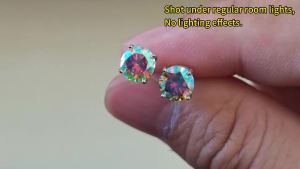 LAMVOICE Jewelry for Women/Stud Earrings with 0.2-4 Carat Rainbow Moissanite Hypoallergenic Earrings Christmas Gift for Women