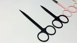 Gunting Cukur Bulu Hidung Nose Hair Scissor Stainless Steel - Black