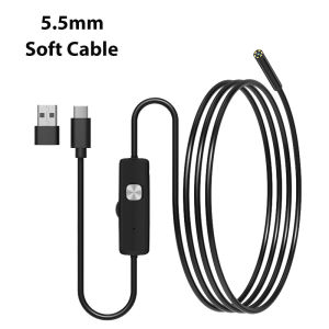 Camera Nội Soi Android TYPE-C USB-C Đầu Dò Chống Nước Với 6 Đèn LED Ống Kính 7MM/5.5MM Kiểm Tra Ô Tô Borescope Cho Điện Thoại Android PC