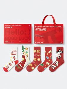 PRIMEET | Designer Zodiac Red Socks Mid-Calf