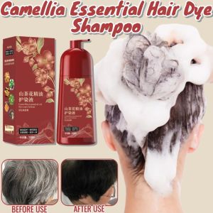 【Safe And Easy Gray Hair Coverage】Camellia Plant Essential Oil Bubble Dye Bubble Wash Hair Color Naturals Nourishing Cream DIY Shampoo Mild Not Stimulate