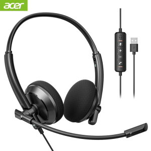 Acer | Acer USB Headset with MIC For PC Call Centers Wired Headset with Mic for Office Remote Work Comfortable Design for Long Wear