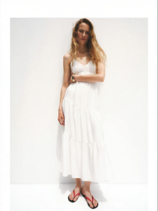 Mango | New Fresh Look Backless Ruffled White Dress