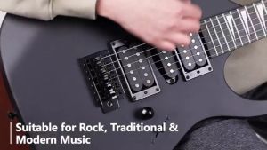 Double Rocker Electric Guitar Solid Body HSH Pickups 170 Guitar Beginner Kit with Bag Strap Tremolo Arm Cable Picks