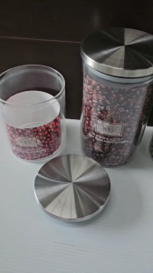 โหลแก้วใสทรงกระบอกฝาสแตนเลส ใส่เมล็ดกาแฟ ดูเรียบหรู 600ml. / 900ml. / 1200ml.(สินค้าส่งจากไทย)