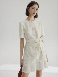 FAMANXUAN | French Chic Slimming Pleated Women Dress