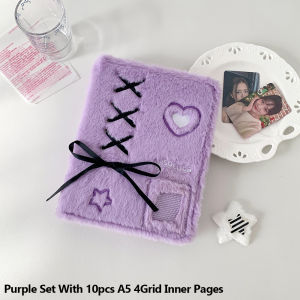 INS Style Sweet Girl Ballet Theme A5 Album with 10 Pages of 4-Grid Transparent Inner Pages Included Idol Card Collection Books