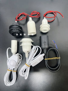 Wired E27E14 Lamp Holder Semi-Embedded Cassette Concealed Switch Line Plug Hanging Screw-Type Lamp Base