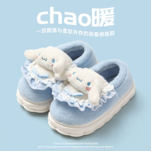 รองเท้าแตะผ้าฝ้ายเด็กฤดูหนาว 2024 รองเท้าแตะผ้าฝ้ายนุ่มสำหรับเด็กผู้หญิง รองเท้าแตะบ้านอบอุ่น สไตล์น่ารัก รองเท้าแตะบ้านสำหรับเด็ก รองเท้าแตะบ้าน