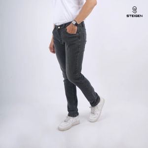 Celana Denim Pria Soft Jeans Stretch Abu Abu - Celana Jeans Gray Panjang Slimfit Skinny Fit Steigen