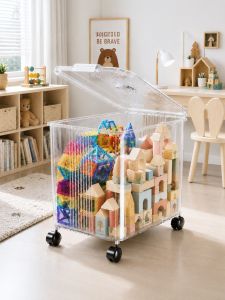 MEIZHUFU | Large Childrens Magnetic Tiles Storage Box