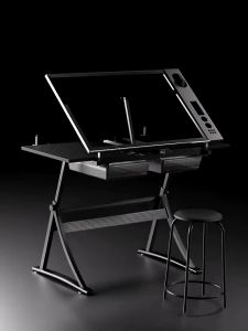 SOFTHOME Painting Table: Extra Side Drawers & Liftable Art Drawing Table