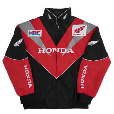 Honda | Áo Khoác Đua Xe Thêu Hoàn Toàn Phong Cách Retro Chống Gió