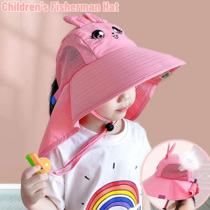 Baby Boys Girls Wide Brim Cute Sun Hat Kids Bucket Cap Summer Anti-UV Beach Cap Children Cartoon Hat