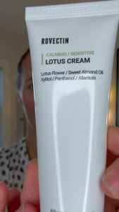 ROVECTIN Calming Lotus Cream – Lightweight Hydrating & Soothing Moisturizer Face Cream for Sensitive Skin | 75% Lotus Water Extract & Niacinamide for Anti-Aging | Vegan Korean Skincare