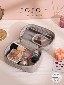 Large Capacity Denim Pattern PU Cosmetic Storage Bag JOJOS L. PD Refere High-End Feeling Family Storage Tools Cubic Shape