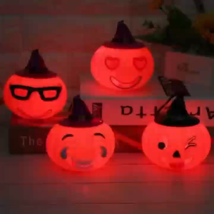 Jack-o-lantern Halloween portable lantern LED pumpkin lantern with scary laughter Halloween party decoration UMISKY