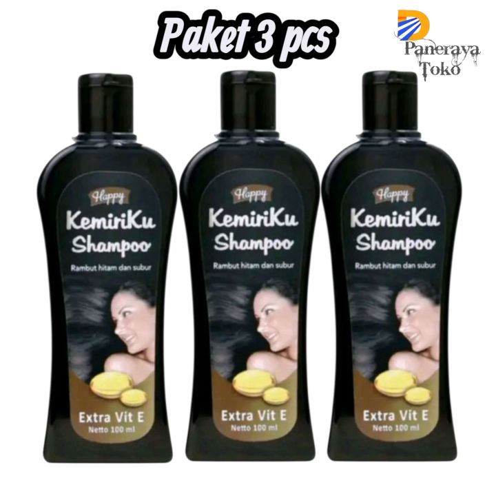 Paket 3 Pcs Happy Kemiriku Shampoo Hitam 100ml