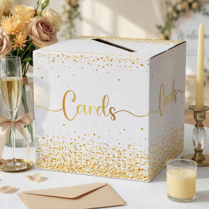 Luxury Gold Foil Style Wedding Card and Gift Box Suitable for Weddings Birthday Parties Receptions Etc.