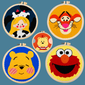 Childrens Cartoon DIY Embroidery Materials Handmade Crocheting Yarn Self-Embroidery Tools for Gift Includes Stitches