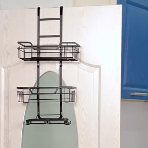 Joysync Over Door 3-Tier Hanging Rack Multi-Purpose Bathroom/Bedroom Organizer No Drill Rustproof Heavy-Duty Door Shelf