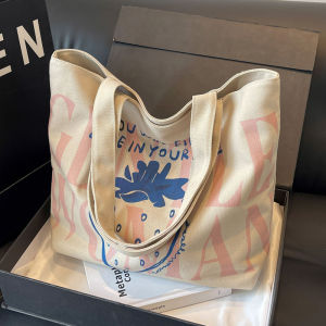 Large Capacity Canvas Tote Bag 2025 Autumn Winter New Style Student Uniform Bookbag Artistic Versatile Commuting Single Shoulder Bag