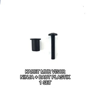 Karet Mur Visor Ninja (+Baut Plastik) - Dudukan Ganjal Ganjel Baut Baud Mor Visor Kaca Depan Winshield Windshild Win Shield Winsil Wellnut Ninja Vixion New