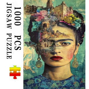 Jigsaw Puzzle for Adults 500/1000/1200/2000PCS Frida Kahlo Portrait Artwork Mindful Game Stress Relief Decor Gift