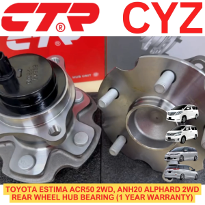 CTR Korea Rear Wheel Hub Bearing Toyota Estima Acr50 2wd Anh20 Vellfire Alphard 2wd (1 Year Warranty) 42450-28030