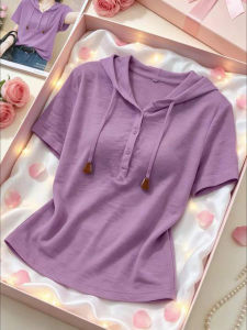 V.C.I | Luxury Design Sense Hooded Short Sleeve T-shirt Bamboo Cotton Thin