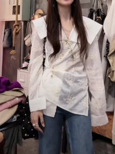 New Chinese Style Early Autumn Womens Shirt Luxury Age-Defying Trendy National Fashion Long Sleeve Commute Loose Fit Simple