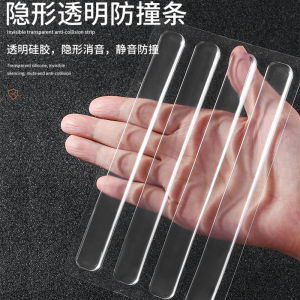 สติกเกอร์ป้องกันการชนกันของมือจับประตูใช้ในบ้านแผ่นซิลิโคนแถบเสียงเงียบโปร่งใสสิ่งประดิษฐ์ป้องกันการชนกันของผนังประตูตู้ประตูหลังประตูตู้เย็น