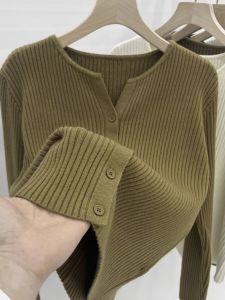 Stylish Elegant French Design Knitted Round Neck Sweater