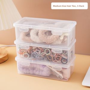 Large Capacity Girls Hair Accessories Storage Box Baby Hand Jewelry Headband Hair Tie Elastic Band Organizer Cute Plastic