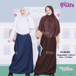 Grosir Kerudung Anak Sekolah SMP SMA Remaja Ameera Size L Model Tali Serut Vania Muthi Bahan Kaos PE