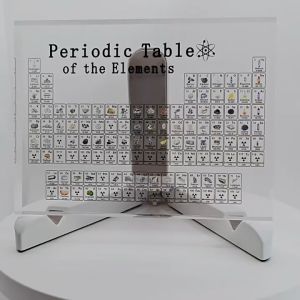 periodic table with real elements Acrylic Display Chemical Students Teachers Teaching Tool 元素周期表