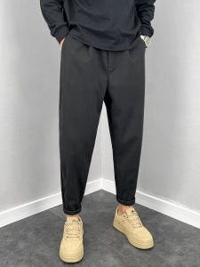 กางเกงขายาวทรงหลวมสไตล์ฮาราจูกุสำหรับผู้ชาย ทรงลำลอง ทรงเข้ารูป กางเกงขายาวทรงหลวม ทรงหลวม ฤดูใบไม้ร่วง/ฤดูหนาว ผ้าฝ้ายผสม
