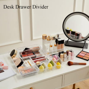 Transparent Drawer Organizer Desk Drawer Divider Kitchen Storage Box Cosmetic Organizers