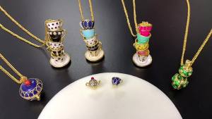 Thời Trang Nữ Men Teacup Mặt Dây Chuyền Vòng Cổ Sáng Tạo Thiết Kế Ấm Trà Áo Len Dây Chuyền Trang Sức Hợp Thời Trang Quần Áo Phụ Kiện