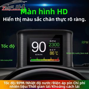 Màn Hình Hiển Thị Trên Kính Lái P10 Với Đồng Hồ Tốc Độ Kỹ Thuật Số Thông Minh OBD Đồng Hồ Đo Vòng Tua Máy Đồng Hồ Đo Điện Áp & Nhiệt Độ Nước - Tính Năng Cảnh Báo Vượt Tốc
