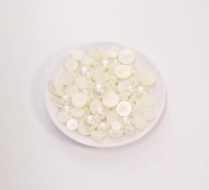 20-50Pcs White Half Flatback Imitation Pearls Beads ABS Half Round Loose Bead For Nail Art DIY Craft Garment Decoration Supplies