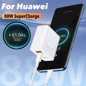 For Huawei 88W Fast Charger SuperCharge PD+USB QC Quick Charge 6A Type-C To Type-C Cable For Huawei MateBook D15 D14 D16 SE E Go Mate 60 Pro Pura 80 Pro Nova 14 Ultra 11i 12i 12s 9 12 SE Honor Magic 7 Pro X9c Smart X9b X9d 5G X60 X50 GT Enjoy 60 Plus