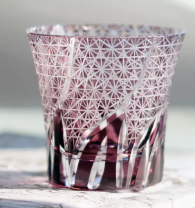 Handcrafted Crystal Glass Beer Cup Juice Cup Wine Glass Japanese Style Chrysanthemum Pattern Men Gift Golden Edo Kiriko