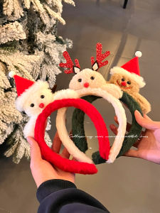 Adorable Deer Plush Hairband Festive Christmas Element Atmosphere Feeling Holiday Photo Props Hair Clip Sweet Style SH1122