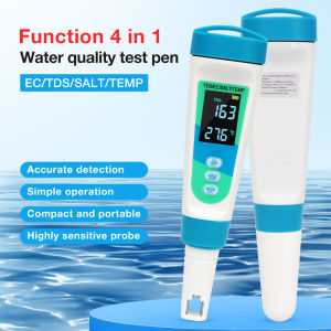 4 In 1 TDS /Ec/salinity/เครื่องตรวจจับอุณหภูมิปริมาณเกลือเครื่องวัดคุณภาพน้ำสำหรับสระว่ายน้ำน้ำดื่มตู้ปลา