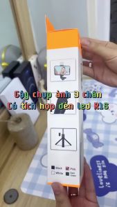 Gậy Chụp Ảnh Bluetooth R1S Có Đèn Trợ Sáng Xoay 360 Độ Gậy Selfie Gập Gọn Có Chân Chống Điều Khiển Từ Xa Xoay Đa Hướng