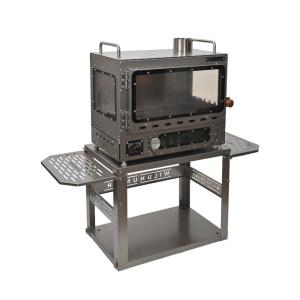HUANGYELIEREN | Large Lightweight Titanium Outdoor Heating Fireplace 3-sided View
