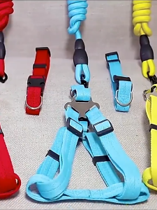 Pet Leash Dog Harness & Denim Leash for Small and Medium and Large Dogs Pet Adjustable Leash Belt Traction